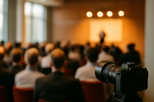 Event photographer at the back of a conference